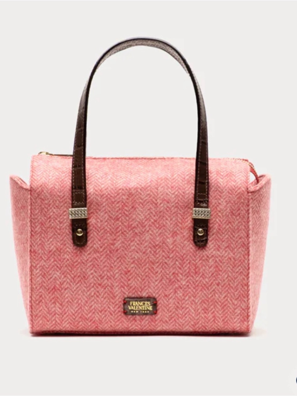 Frances Valentine Pink Herringbone Boxy Bag